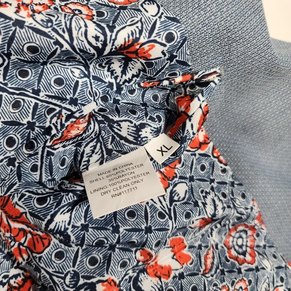 ALAN‎ FLUSSER blazer Blue With Floral Lining MENS (XL)